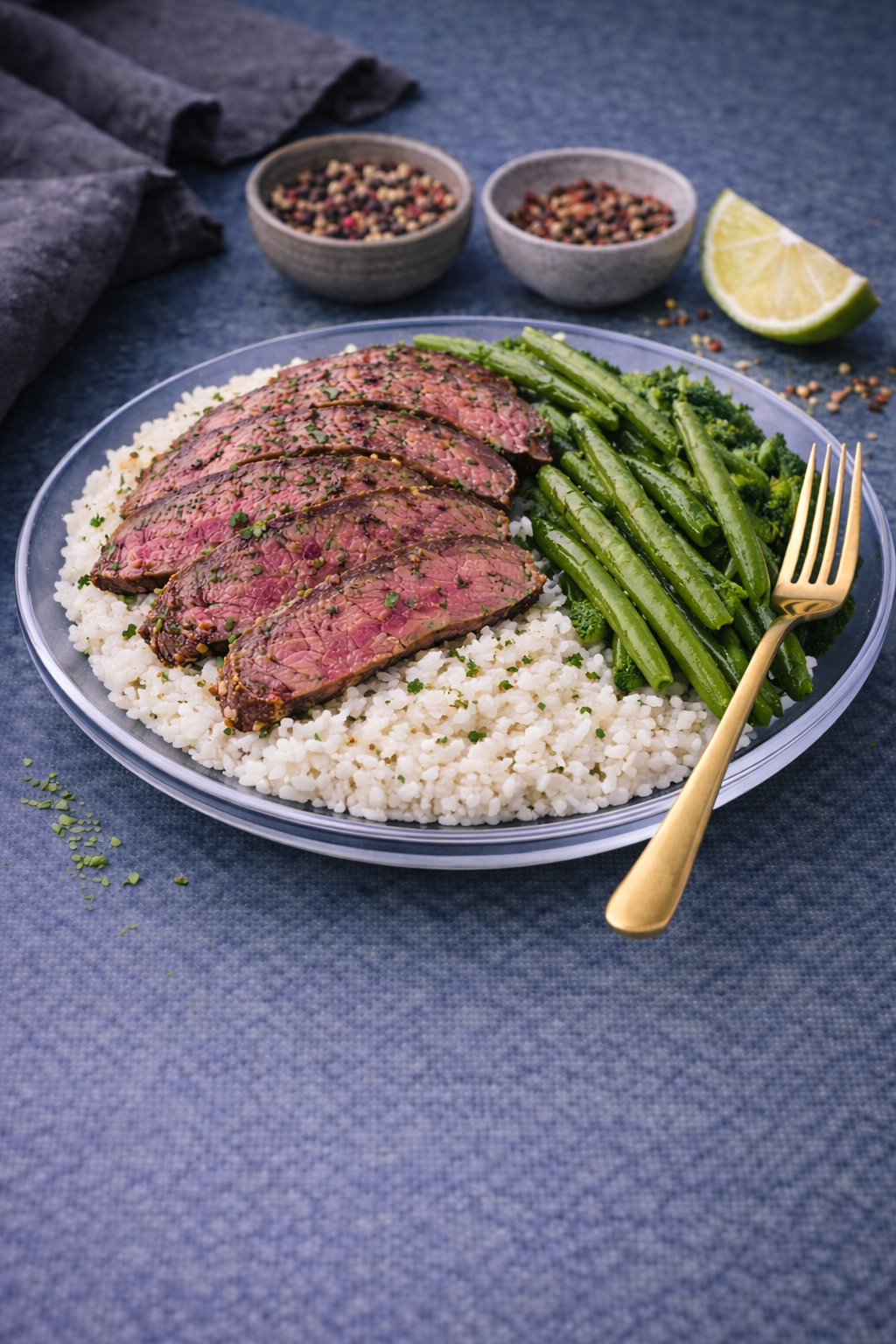 Peppercorn Steak & Rice Gluten Free
