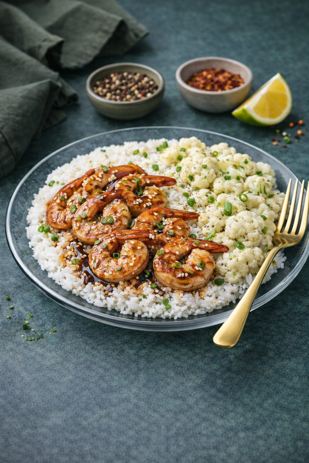 Teriyaki Shrimp Rice Bowl Gluten Free